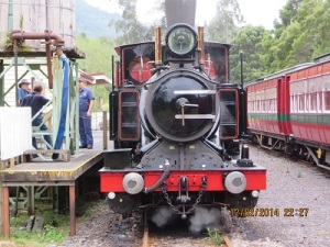 Front view of the beautifully restored loco: a 4 2 wheel base