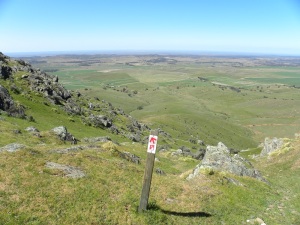 View from Mount Bryan: Heysen Trail marker in foreground JCD photo