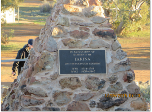 The new War Memorial at Farina