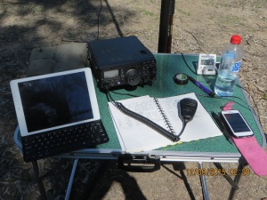 My gear at MRNP. I used my I-Pad to access the internet & post my intentions etc. I am sure it helped me get 44+!